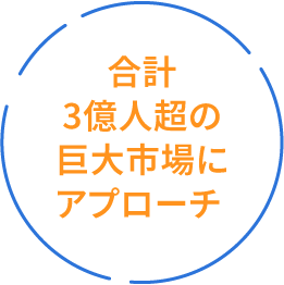 合計3億人超の巨大市場にアプローチ