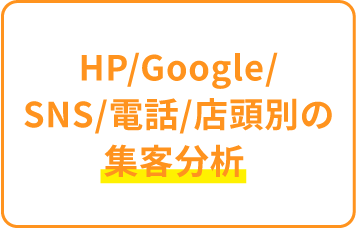 HG/Google/SNS/電話/店頭別の集客分析
