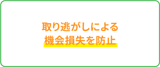 撮り逃しによる機会損失を防止