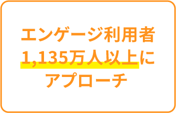 エンゲージ利用者1,135万人以上にアプローチ