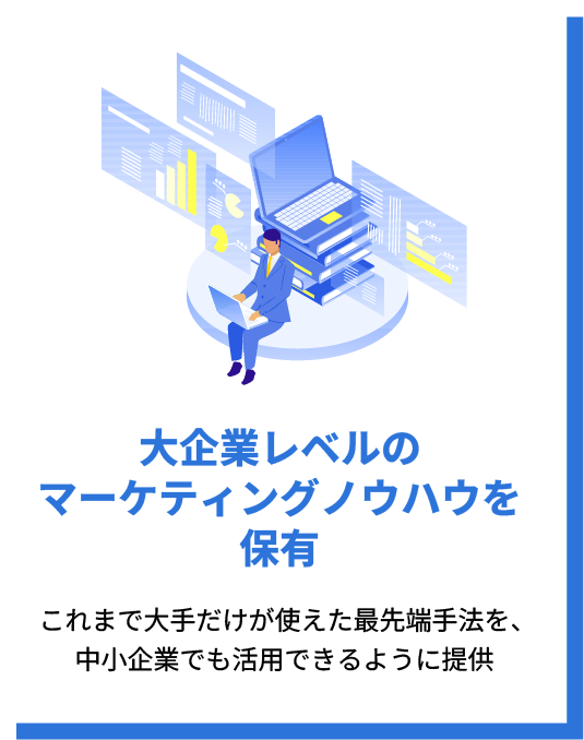 大企業レベルのマーケティングノウハウを保有