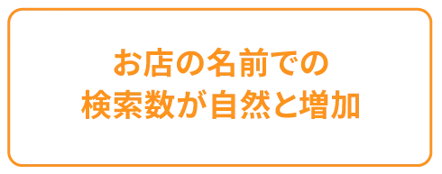 お店の名前での検索数が自然と増加