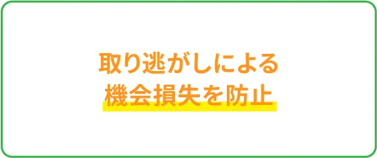 撮り逃しによる機会損失を防止