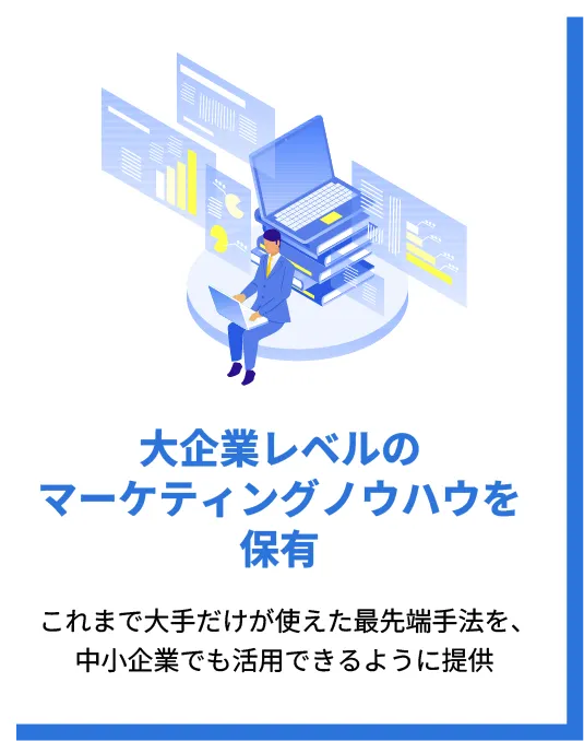 大企業レベルのマーケティングノウハウを保有